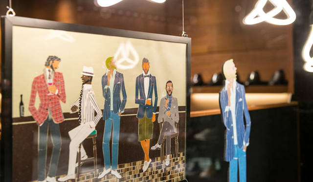 伊勢丹新宿店メンズ館地下1階＝紳士靴売場のプロモーション・ディスプレイ