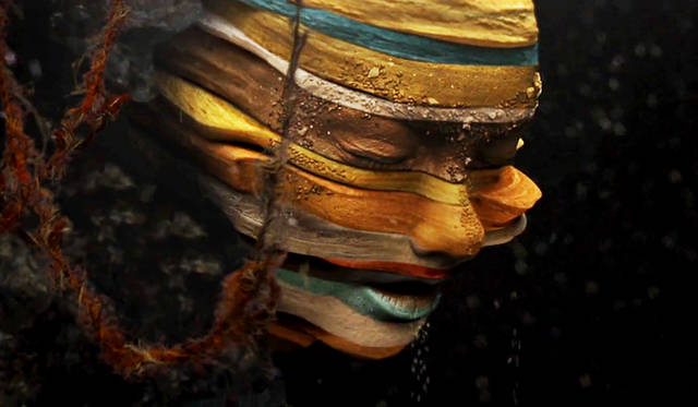 Björk, “Mutual Core” video still, 2012.<br/>Credit: Directed by Andrew Thomas Huang, Image courtesy of Wellhart Ltd & One Little Indian