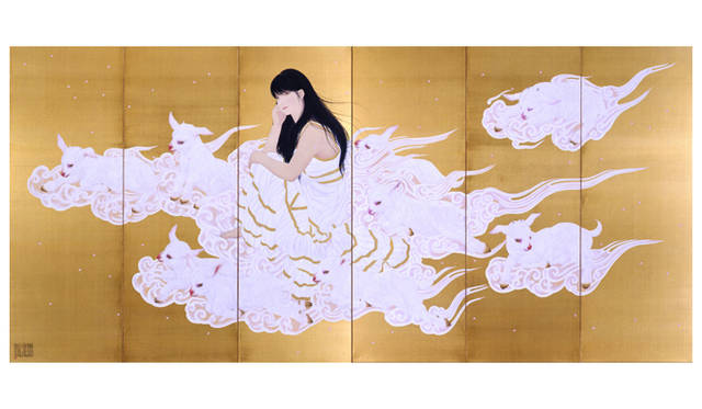 笹本正明 山羊来迎図 左曲ー天ノ譜 2010 千代春画廊