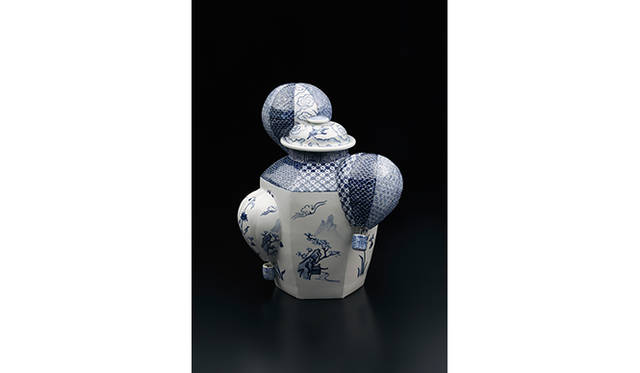 桝本佳子 気球／染付壺 2014 村越画廊