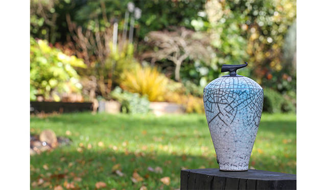 ティム・アンドリュース Green crackle lidded curling piece 2014 ギャラリー・セントアイヴス