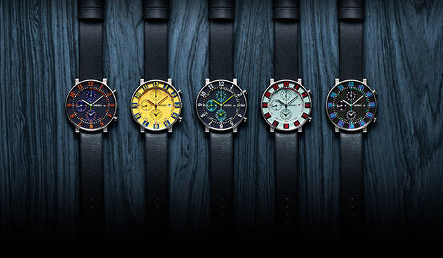 左より「SCEB017」（1,000本限定）、「SCEB019」（1,500本限定）、「SCEB021」（1,000本限定）、「SCEB023」（1,500本限定）、「SCEB025」（1,000本限定）の計5モデルがリリース。いずれも価格は３万4560円