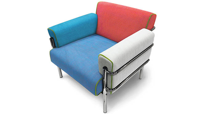 3月4日（水）より、リニューアルする伊勢丹新宿店5階 リビングフロアにて「116」一人掛けソファのファブリックオーダーを受付。「クヴァドラ」社の12色の生地から好みの組み合わせを楽しめる