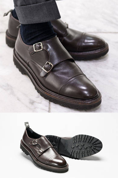<strong>WH｜ダブルエイチ</strong><br />ダブルモンクストラップ 4万9680円（伊勢丹新宿店メンズ館、オリエンタルシューズ）