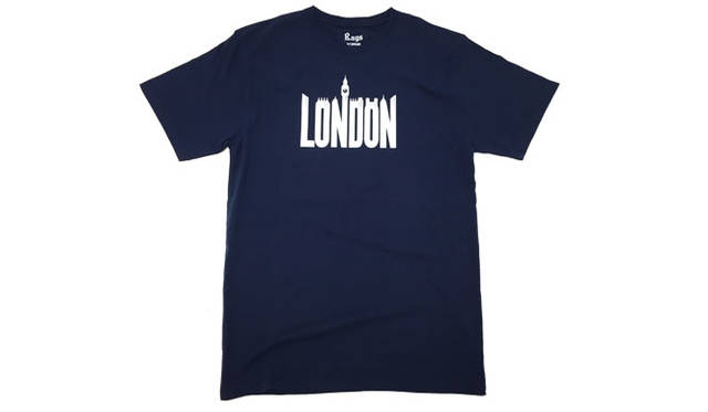 <strong>Rags M<sup>C</sup>GREGOR｜ラグス マックレガー</strong><br />スーベニアシリーズのTシャツ ネイビーバージョン（大阪店限定 / 数量限定）6480円