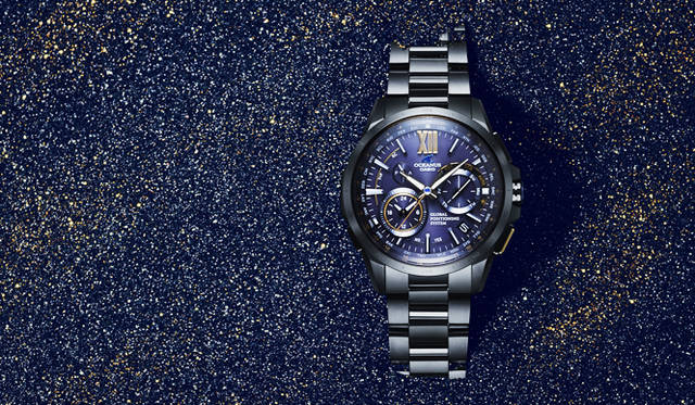 <strong>オシアナスOCW-G1000S</strong><br><br>ケース｜チタン（DLC加工）<br>直径｜46.1mm<br>厚さ｜14.7mm<br>ムーブメント｜クォーツ<br>機能｜GPS電波受信機能、マルチバンド６（世界６局の標準電波受信機能）、ワールドタイム（世界40タイムゾーン＋協定世界時）、デュアルダイヤル（本国と現地など任意の２都市の時刻表示）、ストップウォッチ（1/20秒計測、24分計）、日付・曜日表示、フルオートカレンダー<br>ブレスレット｜チタン（DLC加工）<br>防水性｜10気圧<br>限定数｜世界限定300本<br>発売時期｜7月予定<br>予価｜40万円（税別）<br>