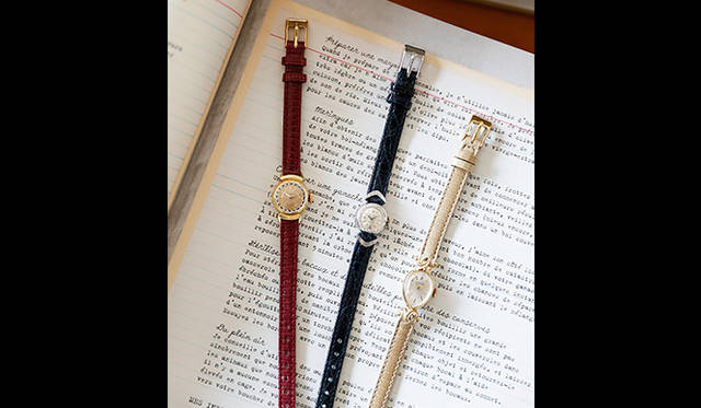 〈左〉オメガ／1960年代製 18Kイエローゴールド 18万3600円 〈中〉ロレックス／1960年代製 18Kホワイトゴールド 36万7200円 〈右〉ル・クルト／1970年代製 14Kイエローゴールド 17万2800円