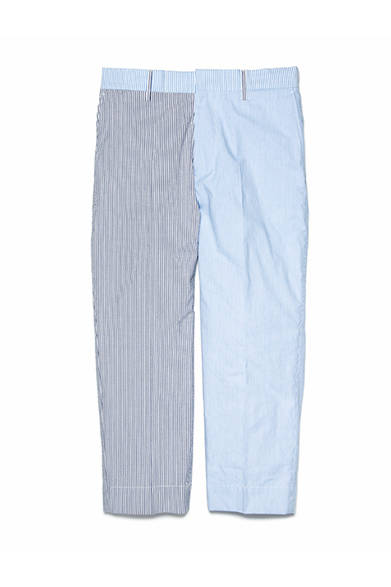 <strong>NICK WOOSTER ＋ UNITED ARROWS</strong><br />シアサッカーとコードレーンを使ったトラウザーズ。2万1600円