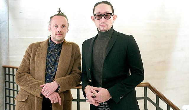 雑誌『ロフィシャル』ディレクターのジャンルカ・カンターロ氏（写真左）と、「パッチー ケークイーター」デザイナーの森野重紀氏