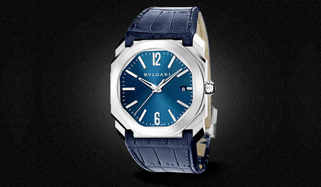 <strong>オクト</strong><br />ケース｜ステンレススチール<br />直径｜38mm<br />厚さ｜10.35mm<br />ムーブメント｜自動巻き（ソロテンポ）<br />機能｜日付表示<br />ストラップ｜アリゲーター<br />防水性｜10気圧<br />価格｜72万円（税抜）<br /><br />ブルガリ ジャパン<br />Tel.03-6362-0100<br />http://www.bulgari.com/ja-jp