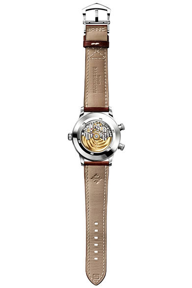 <strong>年次カレンダー搭載クロノグラフ5905P</strong><br/>ケース｜950プラチナ<br />直径｜42mm<br />厚さ｜14.03mm<br />ムーブメント｜自動巻き（Cal.CH 28-520 QA 24H）<br />機能｜月・曜日・日付表示（3月1日の日付調整のみですむ年次カレンダー機構）、クロノグラフ（60分積算計）<br />ストラップ｜アリゲーター<br />防水性｜3気圧<br />発売時期｜2015年秋以降予定<br />予価｜892万800円<br />