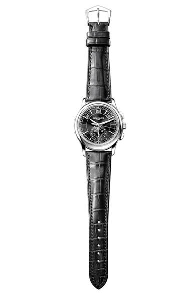 <strong>年次カレンダー搭載クロノグラフ5905P</strong><br/>ケース｜950プラチナ<br />直径｜42mm<br />厚さ｜14.03mm<br />ムーブメント｜自動巻き（Cal.CH 28-520 QA 24H）<br />機能｜月・曜日・日付表示（3月1日の日付調整のみですむ年次カレンダー機構）、クロノグラフ（60分積算計）<br />ストラップ｜アリゲーター<br />防水性｜3気圧<br />発売時期｜2015年秋以降予定<br />予価｜892万800円<br />