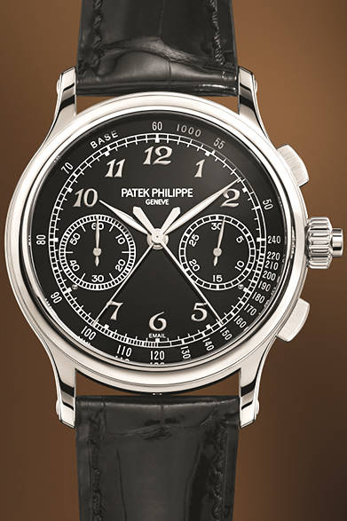 <strong>スプリット秒針クロノグラフ5370</strong><br/>ケース｜950プラチナ<br />直径｜41mm<br />厚さ｜13.56mm<br />ムーブメント｜手巻き（Cal.CHR 29-535 PS）<br />機能｜スプリット秒針クロノグラフ（30分積算計）<br />ストラップ｜アリゲーター<br />防水性｜3気圧<br />発売時期｜2015年秋以降予定<br />予価｜2843万6400円<br />