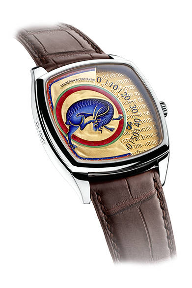 ミッドナイトブルーのヤギが描かれたケイパー（7000S/000G-B002）