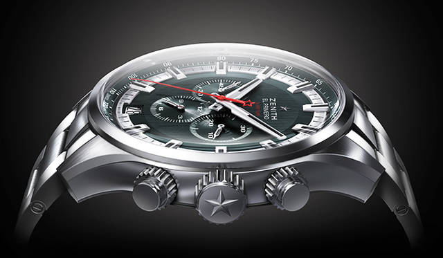 <strong>エル・プリメロ スポーツ</strong><br />ケース｜ステンレススチール<br />直径｜45mm<br />厚さ｜14.05mm<br />ムーブメント｜自動巻き（Cal.400B）<br />機能｜クロノグラフ（30分積算計、12時間積算計）、タキメータースケール、日付表示<br />ブレスレット｜ステンレススチール<br />防水性｜20気圧<br />発売時期｜10月予定<br />予価｜123万1200円<br />