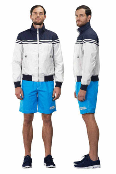 <strong>MARINA YACHTING｜マリーナ ヨッティング</strong><br />2015春夏コレクション　ジャケット6万5880円、パンツ参考商品