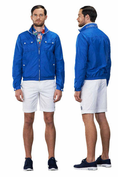 <strong>MARINA YACHTING｜マリーナ ヨッティング</strong><br />2015春夏コレクション　ジャケット参考商品、ポロシャツ2万2680円、パンツ参考商品