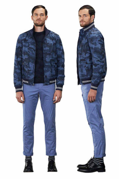 <strong>MARINA YACHTING｜マリーナ ヨッティング</strong><br />2015春夏コレクション　ジャケット6万5880円、セーター2万8080円、パンツ参考商品