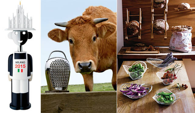 <strong>ALESSI｜アレッシィ</strong><br />「ALESSI 2015 SS NEW COLLECTION」左から、アレッサンドロ・メンディーニデザインのボトルオープナー「Alessandro M. – Duomo di Milano」1万3932円、ロレンザ・ボゾーリ、ガブリエレ・キアーヴェデザインのチーズグレーター1万800円、アダム・コーニッシュデザインの「TRINITY」1万6200円～3万2400円