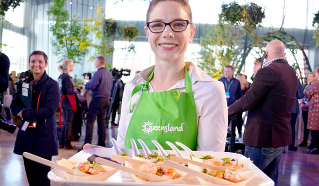 <br />マーケットプレイス内では、豪州産の食材を使ったフィンガーフードをテイスティング