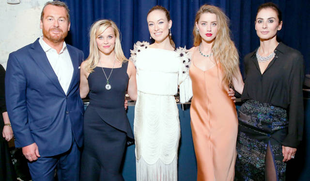 左から、ティファニー社社長 フレデリック・キュメナル、女優のリース・ウィザースプーン、オリヴィア・ワイルド、アンバー・ハード、デザイン ディレクターのフランチェスカ・アムフィテアトロフ<br />photo credit:Benjamin Lozovsky/BFAnyc.com