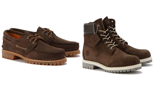 <strong>Timberland｜ティンバーランド</strong><br />「カスタムメイドオーダーシステム」　写真は干場義雅オーダー。左／3アイレット、右／6インチブーツ