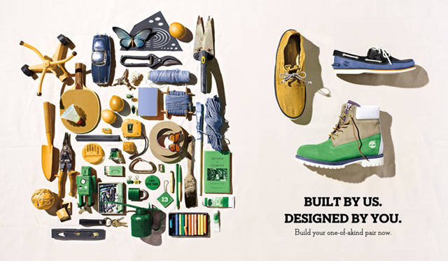<strong>Timberland｜ティンバーランド</strong><br />「カスタムメイドオーダーシステム」　「BUILT BUY US DESIGN BY YOU」ビジュアル