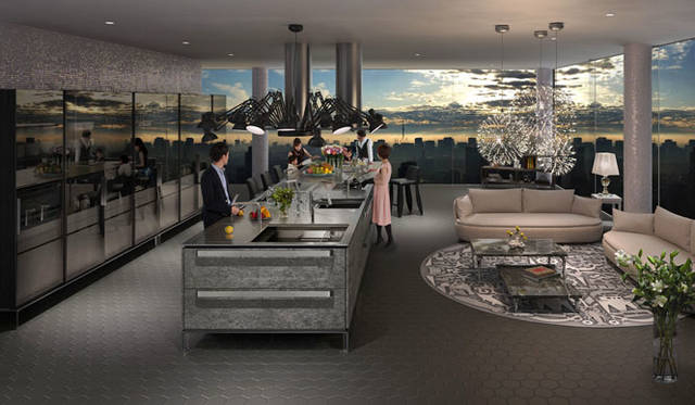 <strong>TOYO KITCHEN STYLE｜トーヨーキッチンスタイル</strong><br />新作キッチン扉「ストーン」シリーズ。写真は天然石を使用した「ストーン・ナチュラル」