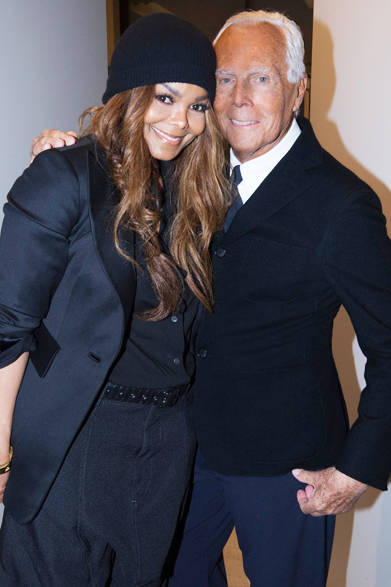 （左より）ジャネット・ジャクソン、ジョルジオ・アルマーニ