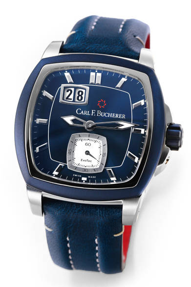 <strong>パトラビ エボテック ビッグデイト</strong><br />ケース｜ステンレススチール＋ラバーベゼル<br />サイズ｜縦38.54×横39.25mm<br />厚さ｜12.9mm<br />ムーブメント｜自動巻き（Cal.CFB A1003）<br />機能｜ビッグデイト（2枚のディスクで日付を表示）<br />ストラップ｜カーフ<br />防水｜50ｍ<br />発売時期｜発売中<br />価格｜102万6000円<br />