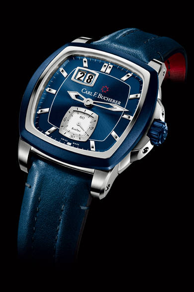 <strong>パトラビ エボテック ビッグデイト</strong><br />ケース｜ステンレススチール＋ラバーベゼル<br />サイズ｜縦38.54×横39.25mm<br />厚さ｜12.9mm<br />ムーブメント｜自動巻き（Cal.CFB A1003）<br />機能｜ビッグデイト（2枚のディスクで日付を表示）<br />ストラップ｜カーフ<br />防水｜50ｍ<br />発売時期｜発売中<br />価格｜102万6000円<br />