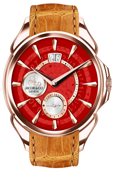 <strong>パレーシャル クラシック マニュアル ビッグデイト ミネラルクリスタル</strong><br />ケース｜18Kピンクゴールド<br />直径｜42mm<br />厚さ｜13mm<br />ムーブメント｜手巻き（Cal.JCCM01）<br />機能｜パワーリザーブ表示、日付表示（2枚のディスクで表示するビッグデイト）<br />ストラップ｜アリゲーター<br />防水｜50ｍ<br />発売時期｜■■予定<br />予価｜■■万■■円<br />