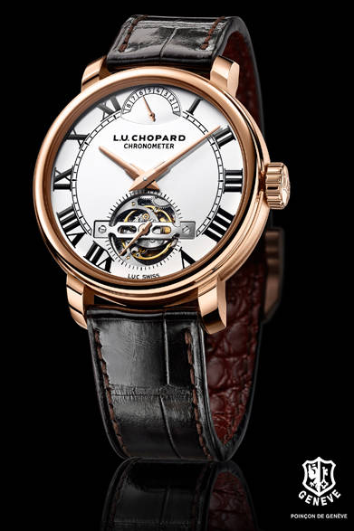 <strong>L.U.C 1963 トゥールビヨン</strong> <br /><br /> ケース｜18Kローズゴールド<br /> 直径｜40mm<br />厚さ｜10.6mm<br />ムーブメント｜手巻き（Cal.L.U.C 02.19-L1）<br /> 機能｜トゥールビヨン、パワーリザーブ表示<br /> ストラップ｜アリゲーター<br /> 防水｜50ｍ<br />限定数｜100本<br />発売時期｜今冬予定<br />予価｜1342万円（税別）<br />