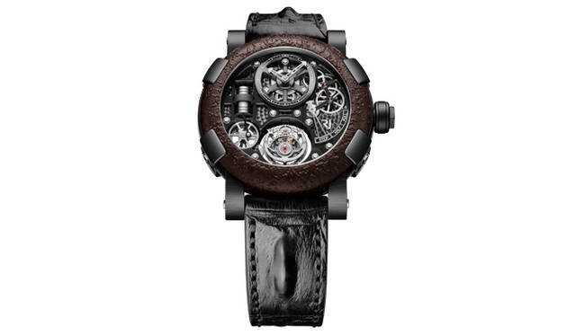 <strong>スティームパンク トゥールビヨン</strong><br />ケース｜ブラックPVD加工ステンレススチール＆チタン＋ガンメタルベゼルまたはタイタニックベゼル<br />直径｜50mm<br />ムーブメント｜自動巻き（Cal.RJ200-TS）<br />機能｜トゥールビヨン、パワーリザーブ表示<br />ストラップ｜ホーンバックアリゲーター<br />防水｜3気圧<br />限定数｜各25本<br />発売時期｜2015年夏予定<br />予価｜1393万2000円（ガンメタルベゼル）、1490万4000円（タイタニックベゼル）<br />