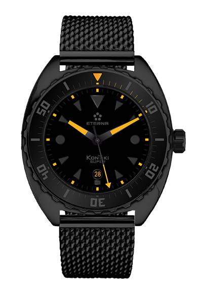 <strong>スーパー コンティキ ブラック リミテッドエディション</strong><br />ケース｜ブラックPVD加工ステンレススチール<br />直径｜45mm<br />ムーブメント｜自動巻き（Cal.SW200-1）<br />機能｜日付表示<br />ストラップ｜ステンレススチール（ナイロン製NATOストラップ、ブラックラバーストラップが付属）<br />防水｜200ｍ<br />限定数｜888本<br />発売時期｜7月予定<br