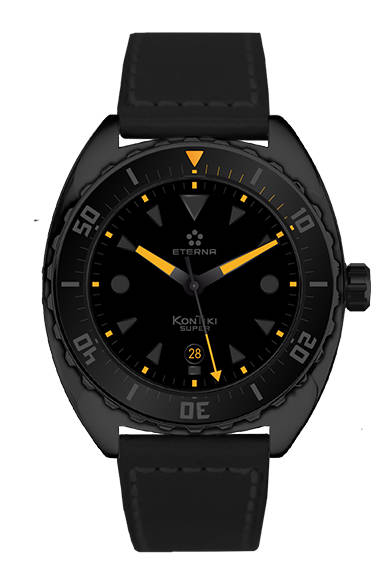 <strong>スーパー コンティキ ブラック リミテッドエディション</strong><br />ケース｜ブラックPVD加工ステンレススチール<br />直径｜45mm<br />ムーブメント｜自動巻き（Cal.SW200-1）<br />機能｜日付表示<br />ストラップ｜ステンレススチール（ナイロン製NATOストラップ、ブラックラバーストラップが付属）<br />防水｜200ｍ<br />限定数｜888本<br />発売時期｜7月予定<br