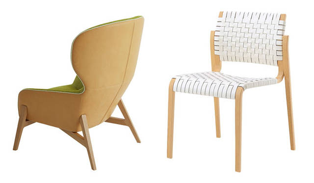 <strong> Arflex｜アルフレックス</strong><br />左／パーソナルソファ「GIULIO（ジュリオ）」、右／アームレスチェア「NT SLIM（エヌティー スリム）」（W516×D545×H765×SH435mm）6万5880円～