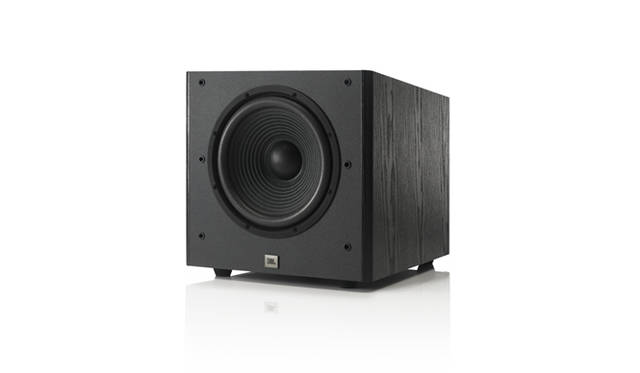 JBL｜ジェイビーエル<BR><strong>SUB 100P BK</strong>（1本）<br>価格｜3万8880円前後（税込）<br>タイプ｜アクティブサブウーファー（250mm径）<br>サイズ｜W368×H364×D406mm<br>重さ｜10.9kg