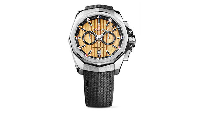 <strong>アドミラルズ カップ AC-One 45<br />クロノグラフ ボワ</strong><br />ケース｜ブラックPVD加工のステンレススチール<br />直径｜45mm<br />厚さ｜14.3mm<br />ムーブメント｜自動巻き（Cal.CO 116）<br />機能｜クロノグラフ（30分積算計）、日付表示<br />ストラップ｜“マッドマックス”レザー<br />防水｜30気圧<br />発売時期｜7月予定<br />予価｜118万8000円<br />