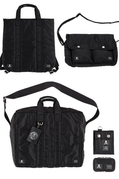 2WAYトートバッグ[W41×H41cm]2万6460円、2WAYダッフルバッグ[W48×H39.5×D26cm]5万1516円、サッチェルバッグ[W38×H25×D12cm]3万4236円、財布[W10×H12cm]1万2636円、キーケース[W9.5×H5.5×D2cm]7,668円　※いずれも6月13日(土)発売／マスターマインド・ポーター<阪急メンズ大阪2階『ガラージュ D.エディット』>