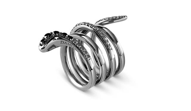 リング［WG（ブラックブルニート加工×ブラックダイヤモンド×グレーダイヤモンド×ダイヤモンド］52万9200円