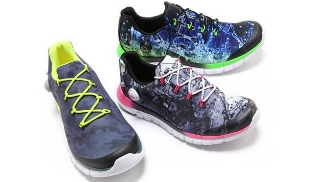 <strong>Reebok｜リーボック</strong><br />ランニングシューズ「ZPump Fusion（ジーポンプ  フュージョン）」（8月1日発売）　左から、「グラファイト/フラットグレー/ソーラーイエロー/ホワイト」（24.5～30.0cm）、「ブラック/ホワイト/ソーラーピンク」（22.0～26.0cm）、「ソーラーグリーン/ブラック/エナジーブルー/ホワイト」（24.5～30.0cm）各1万4580円