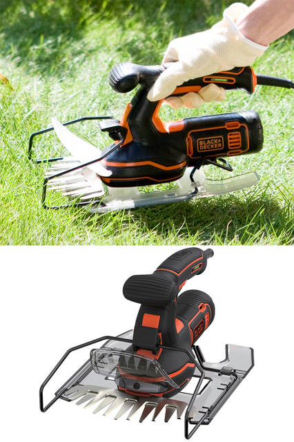 <strong>BLACK+DECKER｜ブラック・アンド・デッカー</strong><br />園芸工具「5in1ポールヘッジ＆芝生バリカン」　芝生バリカンモード（芝刈り）