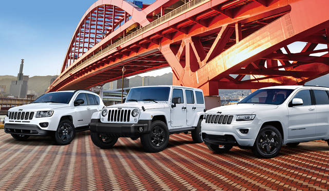 左から、コンパス、ラングラー アンリミテッド、グランドチェロキー