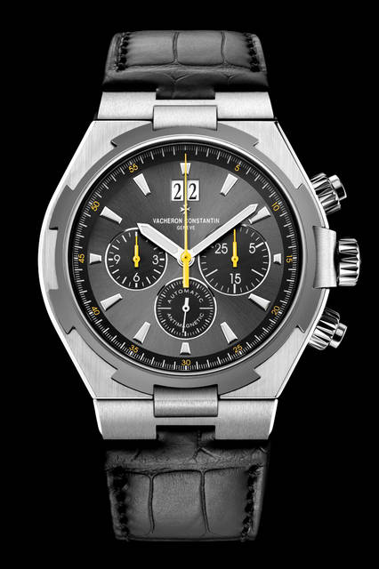 <strong>オーヴァーシーズ・クロノグラフ<br /> （49150/000W-9015）</strong><br /> シルバーの文字盤には、ブラックにペイントされたインデックス、スパイラルパターンのグレーカウンター、ダイヤモンド研磨したロジウム加工の外周リング、18Kホワイトゴールドの針とインデックス、高機能銅合金の秒針、ホワイトの夜光塗料を施した時針と分針とインデックスが輝く<br />  <br />   ケース｜ステンレススチール<br />サイズ｜直径42.0mm ×厚さ12.45 mm<br />ムーブメント｜自動巻き（Cal.11137）<br />パワーリザーブ｜40時間<br />機能｜時・分、6時位置にスモールセコンド、12時位置にビッグデイト、30分および12時間積算計（黄色）<br />防水｜15気圧（約150m）<br />限定本数｜世界限定340個<br />価格｜248万4000円