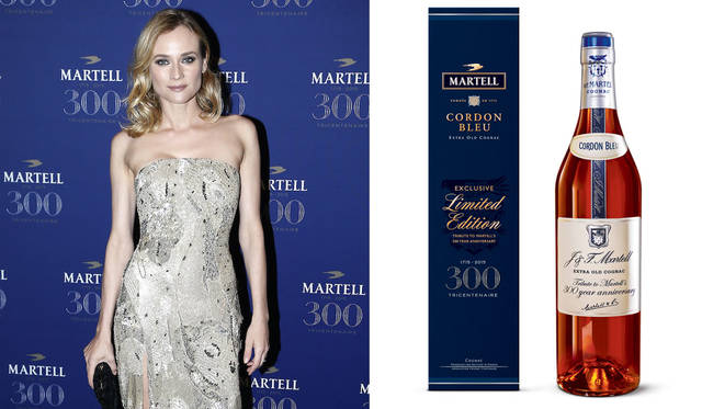 <strong>MARTELL｜マーテル</strong><br />左／ブランド アンバサダーに任命された女優ダイアン・クルーガー、右／「マーテル コルドン ブルー 300周年 リミテッド・エディション」