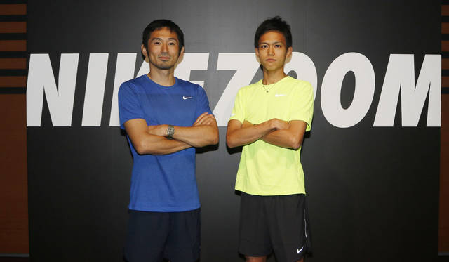 <strong>NIKE｜ナイキ</strong><br />6月29日におこなわれた「ナイキ ズーム エア コレクション」発表会。左／為末大氏、右／陸上3,000mの日本記録保持者、大迫傑選手