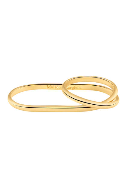 Two-Finger Twisted Yellow Gold Ring