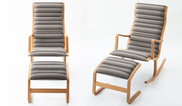 <strong>SHIMA-SHIMA｜縞縞</strong><br />天童木工×縞縞「ヘロンロッキングチェア」
