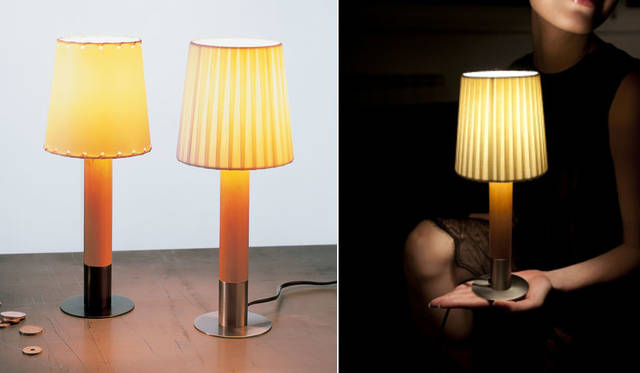 <strong>YAMAGIWA｜ヤマギワ</strong><br />「SANTA & COLE（サンタ＆コール）」　高さ30cmのコンパクトなサイズのテーブルスタンド。おだやかな優しい光はベッドサイドに最適。「BACICA MINIMA」各5万1840円＜design：Santiago Roqueta、Santa&Cole Team（1994）＞